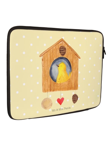 Mr. & Mrs. Panda Laptop Sleeve Vogelhaus Home ohne Spruch in Gelb Pastell