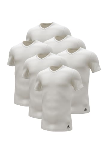 adidas T-Shirt V Neck Shirt (6PK) in White