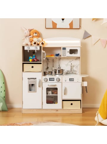 COSTWAY Kinderküche inkl. Zubehör in Beige