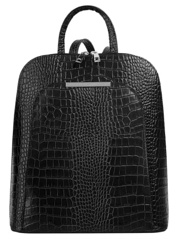 Cluty Rucksack echt Leder in schwarz