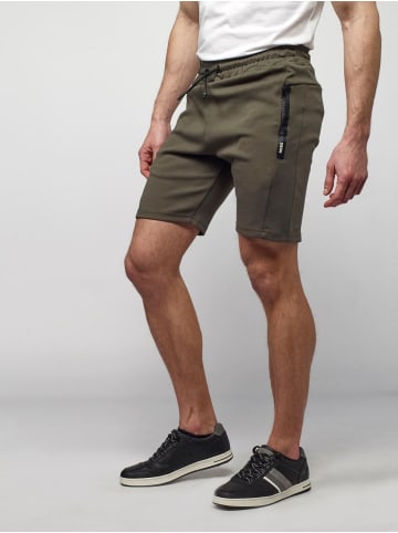 KOROSHI BERMUDA Jogger Plüsch in oliv