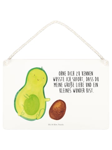 Mr. & Mrs. Panda Schild Avocado Kern rollt mit Spruch in Transparent