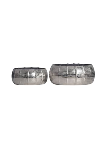 FineBuy Vase in Silber / Aluminium / 39x39x17