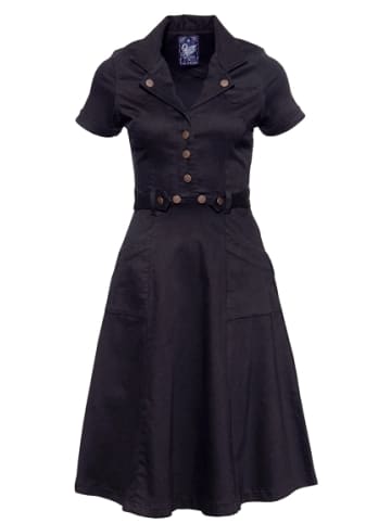 Queen Kerosin Queen Kerosin Workwear Swingkleid in schwarz