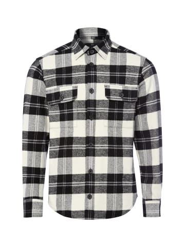 Nils Sundström Hemd in weiß schwarz - 0002