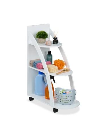 relaxdays Rollwagen in Weiß - (B)60 x (H)80 x (T)30 cm