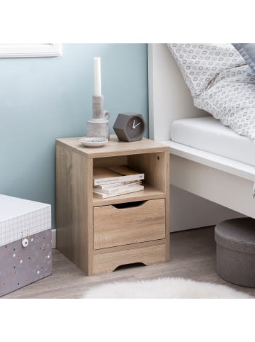 KADIMA DESIGN Nachtkonsole Design | Extra Stauraum, Regalfach, Praktisch in Beige