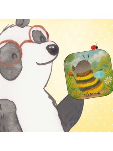 Mr. & Mrs. Panda Untersetzer Glas Hummel flauschig Design ohne S... in Weiß