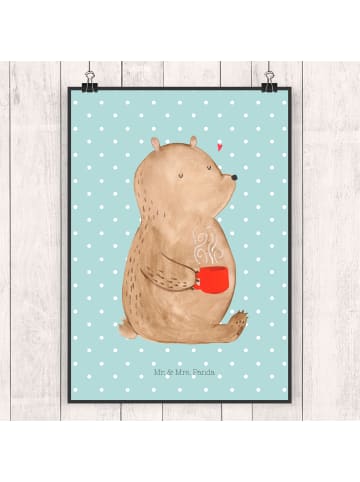 Mr. & Mrs. Panda Bild Bär Kaffee ohne Spruch in Türkis Pastell