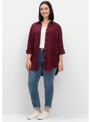 sheego Baumwollbluse in weinrot