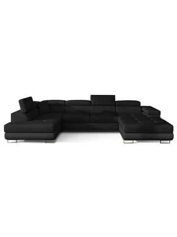 MF Design Rodri Recamiere Links in Schwarz -  (L) 202 x (B) 345 x (H) 90 cm
