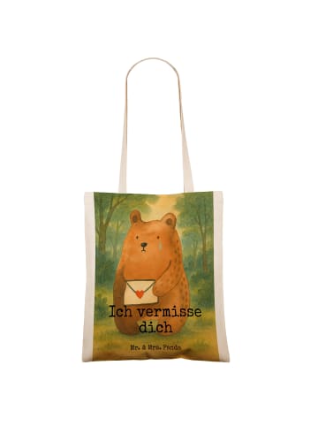 Mr. & Mrs. Panda Tasche Bär Vermissen Design mit Spruch in Weiß
