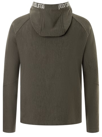 super.natural Merino Hoodie mit Reißverschluß in grün