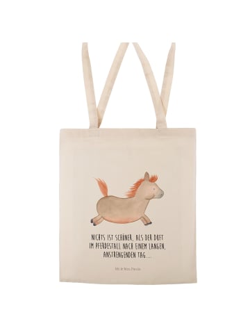 Mr. & Mrs. Panda tote bag Pferd Springen mit Spruch in Creme