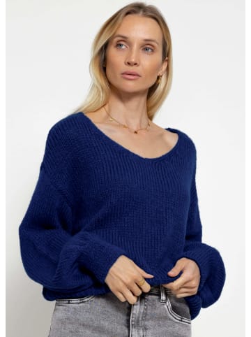 SASSYCLASSY Pullover mit V-Ausschnitt in Blau