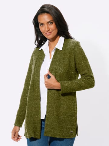 WITT WEIDEN Longstrickjacke in oliv-meliert
