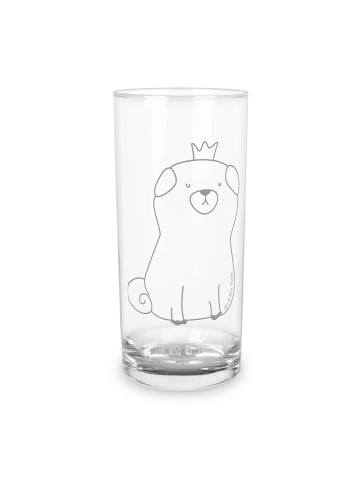 Mr. & Mrs. Panda Wasserglas Mops Krone ohne Spruch in Transparent