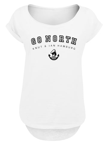 F4NT4STIC Long Cut T-Shirt Go North Knut & Jan Hamburg in weiß