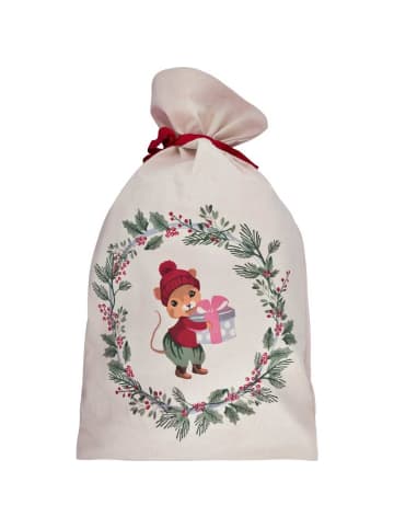 Greengate Geschenke Sack JOANNI mit Roter Schleife und Weihnachtsmotiv