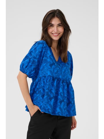 CULTURE Kurzarm-Bluse CUtaylar Relaxed fit in Victoria Blue/Dress Blues