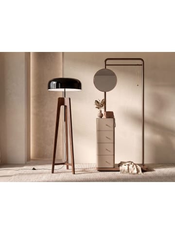The Lumine Stehleuchte 8110 in Walnuss / Schwarz – (Ø)48 x (H)152 cm