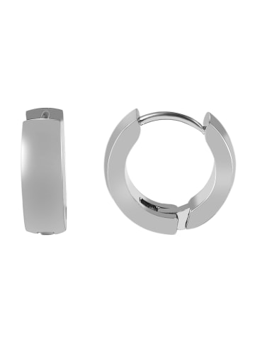 Adeliás Damen Ohrringe – Klappcreole aus Edelstahl in silber