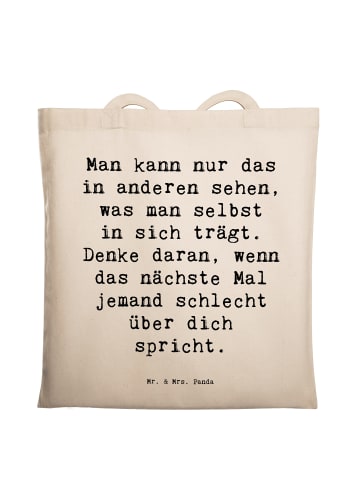 Mr. & Mrs. Panda Shopping Tasche Spruch Mobbing bewältigen Spieg... in Creme