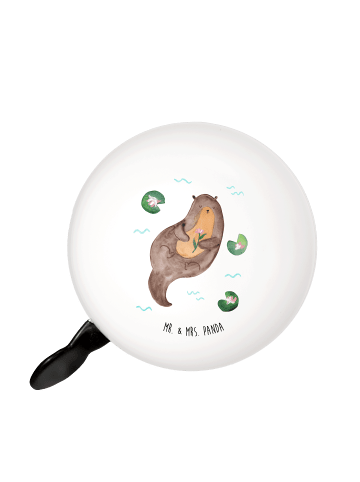 Mr. & Mrs. Panda radklingel Otter Seerose ohne Spruch in Weiß