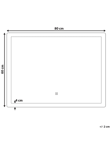Beliani Badezimmerspiegel CORROY in Silber - (W) 80 x (H) 60 x (L) 3 cm