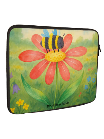Mr. & Mrs. Panda Laptop Tasche Hummel Blume Design ohne Spruch in Weiß