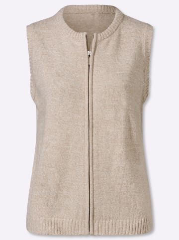 Sieh an! Strickweste in sesam-ecru-meliert