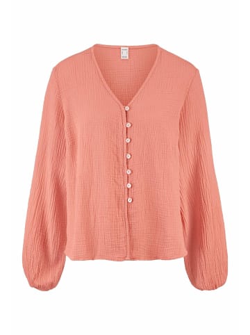 Hessnatur Hessnatur Musselin Bluse Relaxed aus reiner Bio-Baumwolle in pfirsichrot