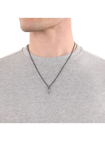 Amor Kette mit Anhänger Edelstahl, IP Antique Silber in Silber
