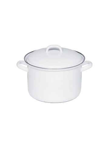 Riess Classic Fleischtopf mit Deckel Emaille in Weiß