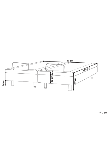 Beliani Doppelbett DUKE II in Beige/Schwarz - (W) 180 x (H) 37 x (L) 200 cm