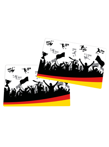 Geda Labels Platzset Fussball Titel 2er Set in Schwarz - 43x29x0,1