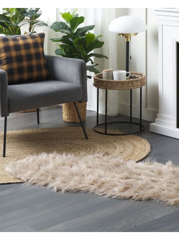 Beliani Schaffell MAMUNGARI in Beige - (W) 60 x (H) 6 x (L) 180 cm