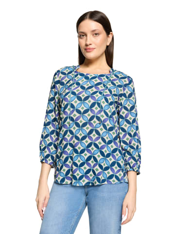 CARTOON Blusenshirt mit Schnürung in Blau/Grün