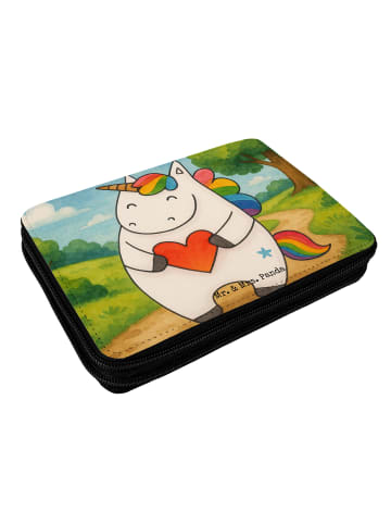 Mr. & Mrs. Panda Bleistiftetui Einhorn Herz Design ohne Spruch in Weiß