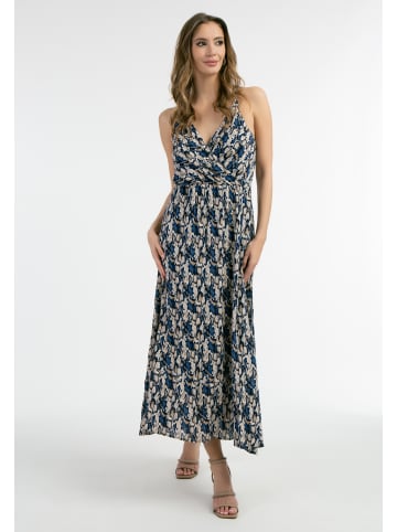 faina Damen Maxikleid in Blau Mehrfarbig