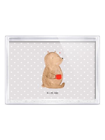 Mr. & Mrs. Panda Bilderrahmen Bär Morgenkaffee ohne Spruch in Grau Pastell