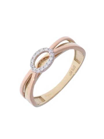 Luxxos Ring  "mit Zirkonia tricolor 375 Gelbgold" in Gold