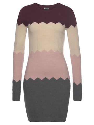 Laura Scott Strickkleid in bordeaux-rosa-gemustert