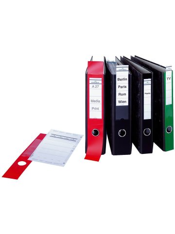 Durable Ordnerrückenschild Ordofix schmal 40x390mm rot Packung mit 10 Stück