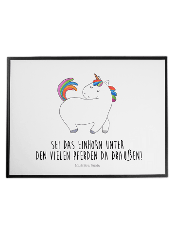 Mr. & Mrs. Panda Schreibunterlage Einhorn Stolzieren mit Spruch in Weiß