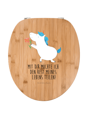 Mr. & Mrs. Panda Motiv WC Sitz Einhorn Blume mit Spruch in Braun