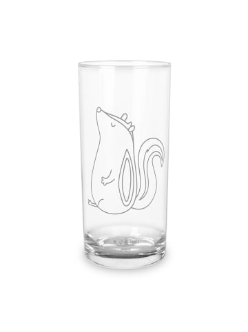 Mr. & Mrs. Panda Wasserglas Stinktier Sitzen ohne Spruch in Transparent