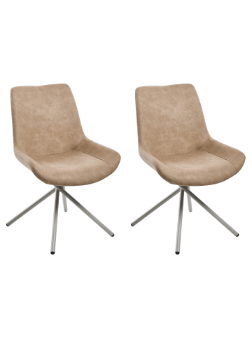 Beliani 2er-Set Esszimmerstuhl HAILEY in Beige