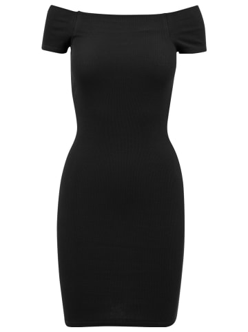 Urban Classics Kleid Ladies Off Shoulder Rib Dress in Schwarz