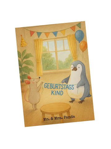 Mr. & Mrs. Panda Fotokarte Maus Pinguin Geburtstag Design ohne S... in Weiß